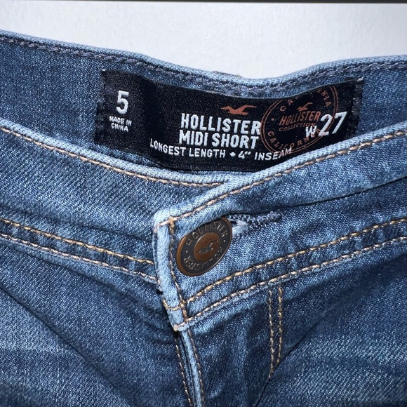 Hollister Blue Denim Midi Shorts D22 - Picture 4 of 5